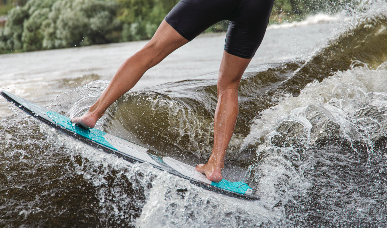 Man on a wakesurf board