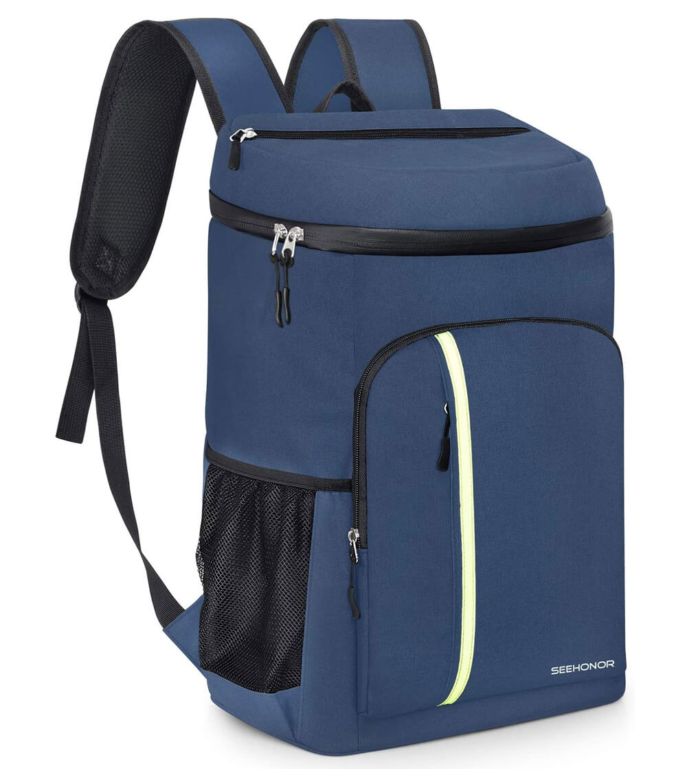 Blauer, isolierter Kühlrucksack von Seehonor, auslaufsichere, weiche Kühltasche