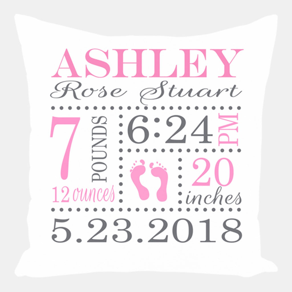 birth announcement pillows