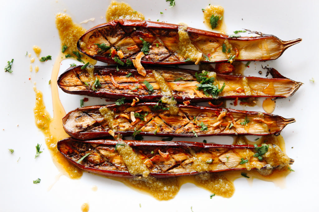 roasted-eggplant-with-coconut-cilantro-chutney