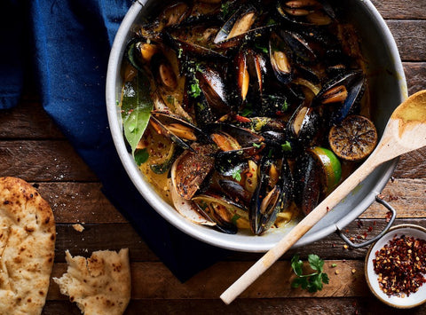 Coconut Curry Mussels