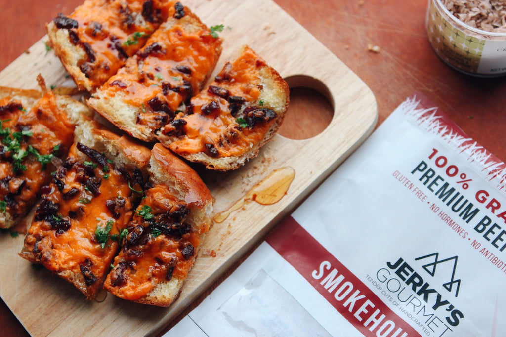 Cheesy Jerky Garlic Bread