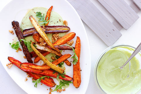 Roasted Carrots With Walnut And Pesto Yogurt Recipe