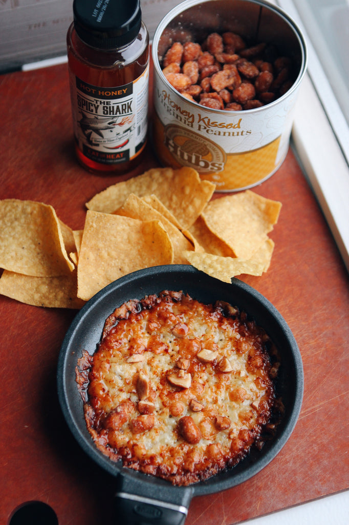 Queso Fundido With Hot Honey & Hub's Peanuts