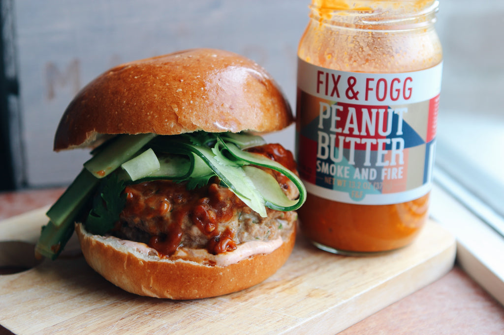 Satay Burger - With Fix & Fogg Peanut Butter & Fat Cat Foods Sriracha