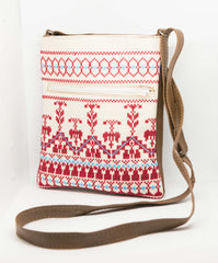 embroidered leather handbag