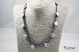 Fresh water pearl with 925 antique silver 5 layered necklace