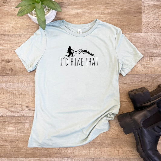 I'd Hike That - Women's Crop Tee - Heather Gray or Gold