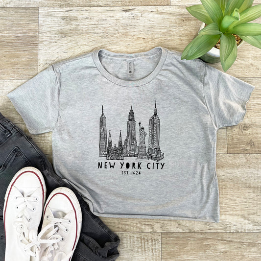 (NYC) - T-Shirt Hoodie Unisex York Gray New - City Skyline Heather