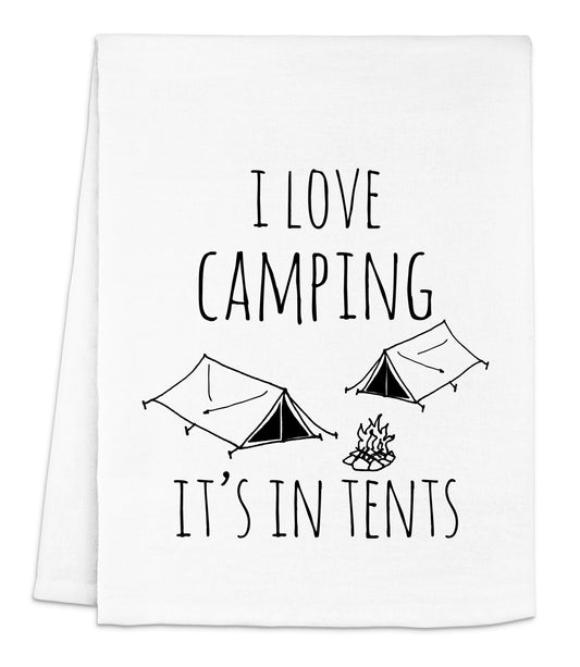 Happy Camper Dish Towel - White Or Gray