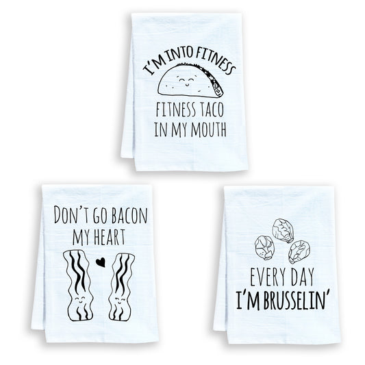 Funny Dish Towel - Don't Go Bacon My Heart - Whimsical Towel - Tea Towel -  Kitchen Decor - Music Theme Kitchen Towel - Funny Quote