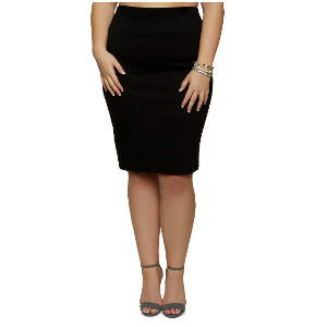 Plus Women's High Waisted Bodycon Pencil Skirt from High Velocity