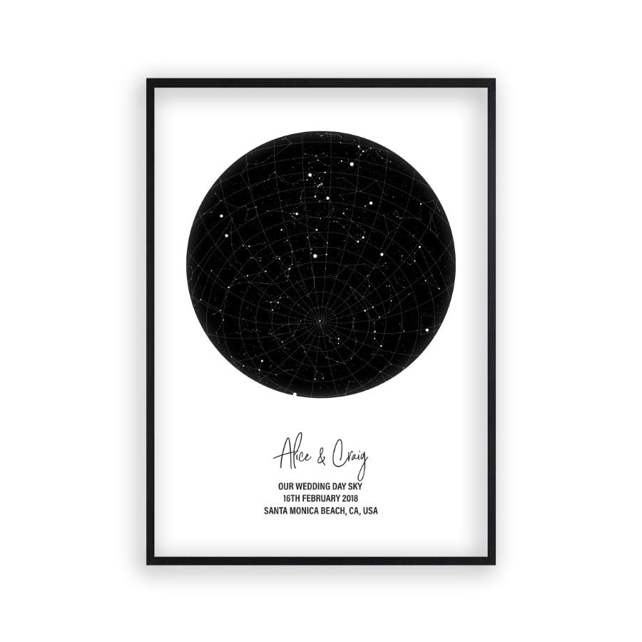 Personalised Star Map Night Sky Print – Blim and Blum