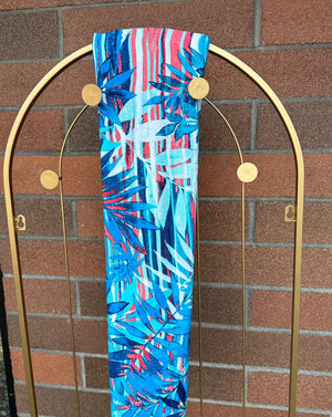 Printed Jersey Hijab: Blue Ocean Palms - michaelacorning