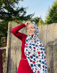 Limited Edition Printed Jersey Hijab: Palestinian Artisan Vibes