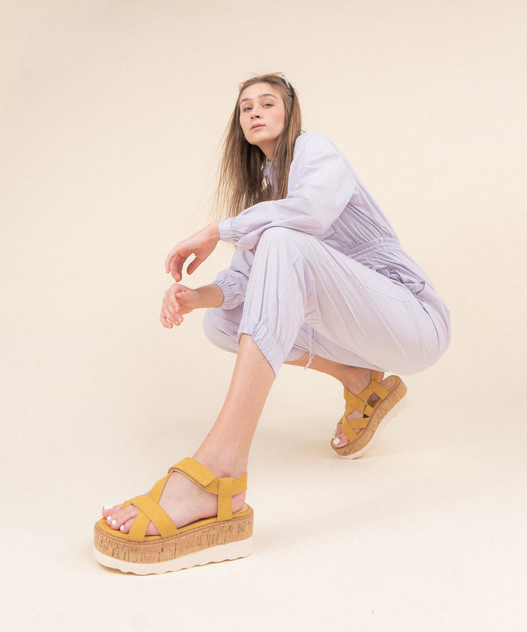 cork platform sandal