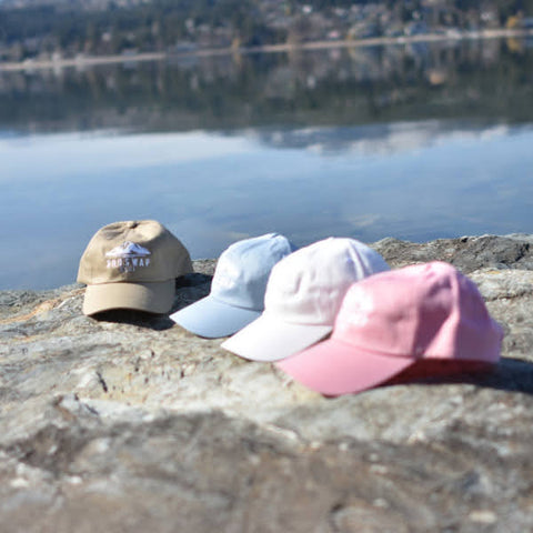 Shuswap Soul Dad Hats - khaki, blue, white and pink