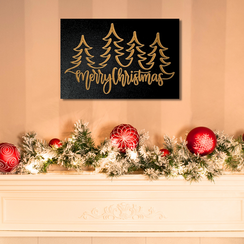 Merry Christmas Carved Wooden Sign