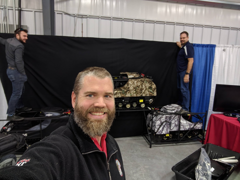 Snowdog booth at Ice Fishing trade show