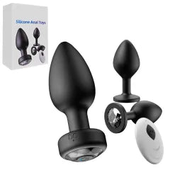 10-Speed Remote Control Rechargeable Vibrating Anal Plug Set