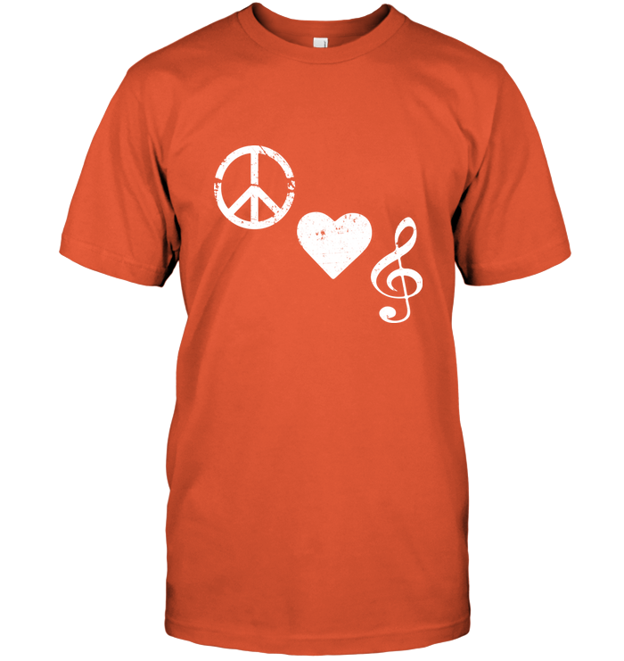 Peace Heart Musical Clef - Hanes Adult Tagless® T-Shirt