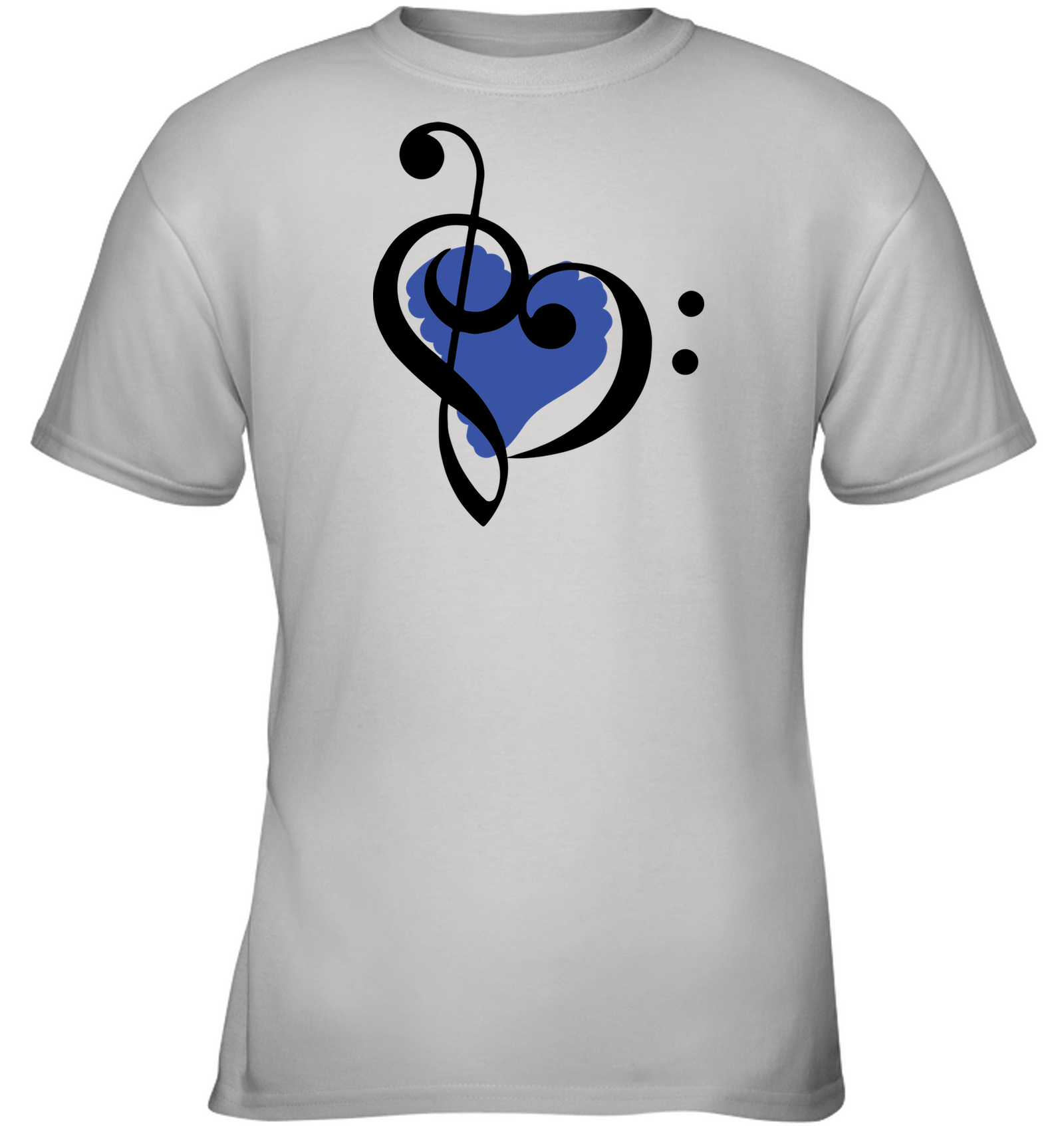 Treble Bass Blue Heart - Gildan Youth Short Sleeve T-Shirt