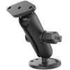 RAM 1" Ball Mount With Double Socket Arm, 2.5" Round Base & Diamond Base - RAM-B-138U