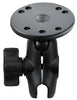 RAM 1" Ball Short Length Double Socket Arm with 2.5" Round Base that contains the AMPs Hole Pattern - RAM-B-103U-A