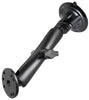 RAM Twist-Lock™ Suction Cup Mount With Long Double Socket Arm And 2.5" Round Base That Contain The AMPs Hole Pattern - RAM-B-166-C-202U