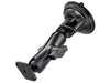 RAM Twist-Lock™ Suction Cup with Double Socket Arm and Diamond Base Adapter; Overall Length: 6.75" - RAM-B-166U