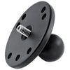 RAM 2.5" Round Base With 1" Ball & 1/4-20 Threaded Male Post For Cameras - RAM-B-202AU