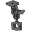 RAM® Torque™ ¾" - 1" Diameter Handlebar/Rail Base With 1" Ball, SHORT Arm And Diamond Plate - RAM-B-408-75-1-A-238U