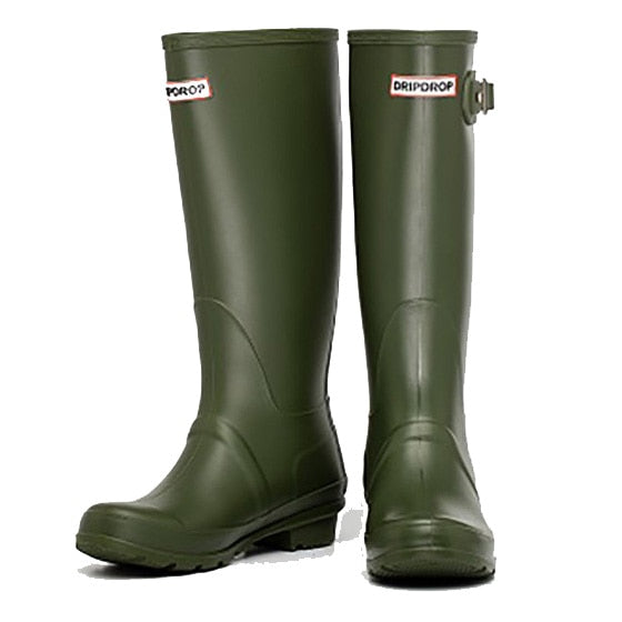 knee length rain boots