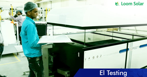 Solar EL Testing process in manufacturing plant