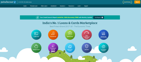 India's No. 1 Loans & Cards Marketplace