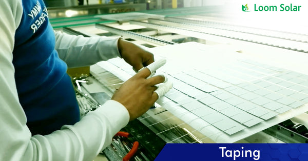 Solar Taping process in manufacturing plant