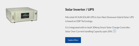 Microtek Solar Inverter at Loom Solar