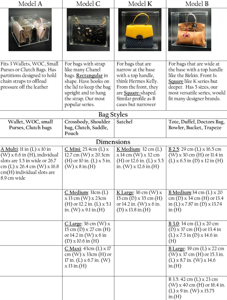 lv bag size chart