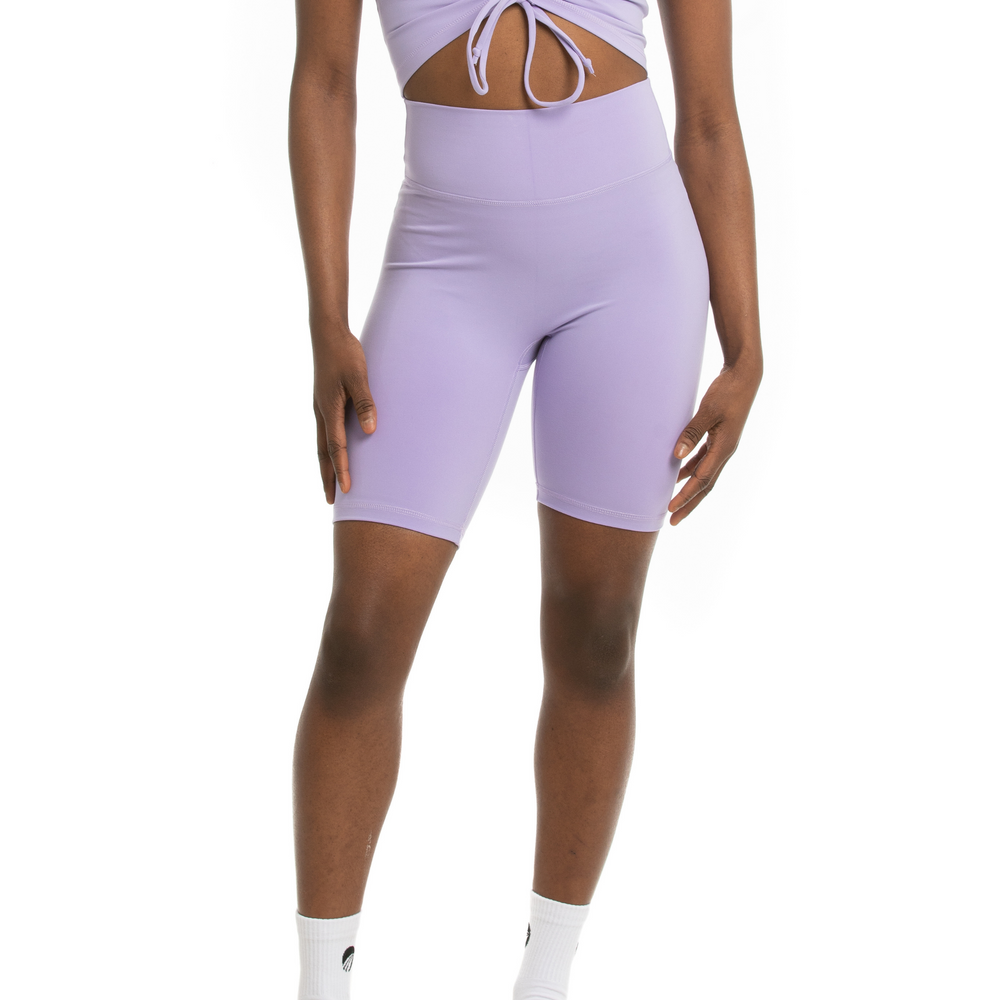 lilac biker shorts