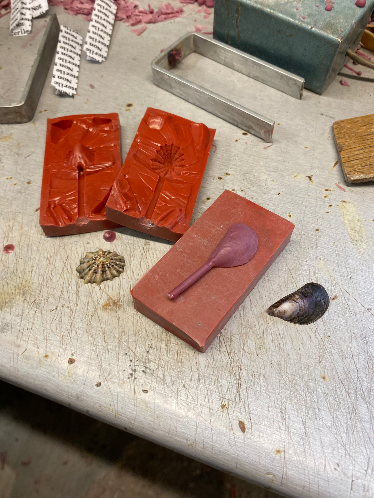 New moulds of shells being made 