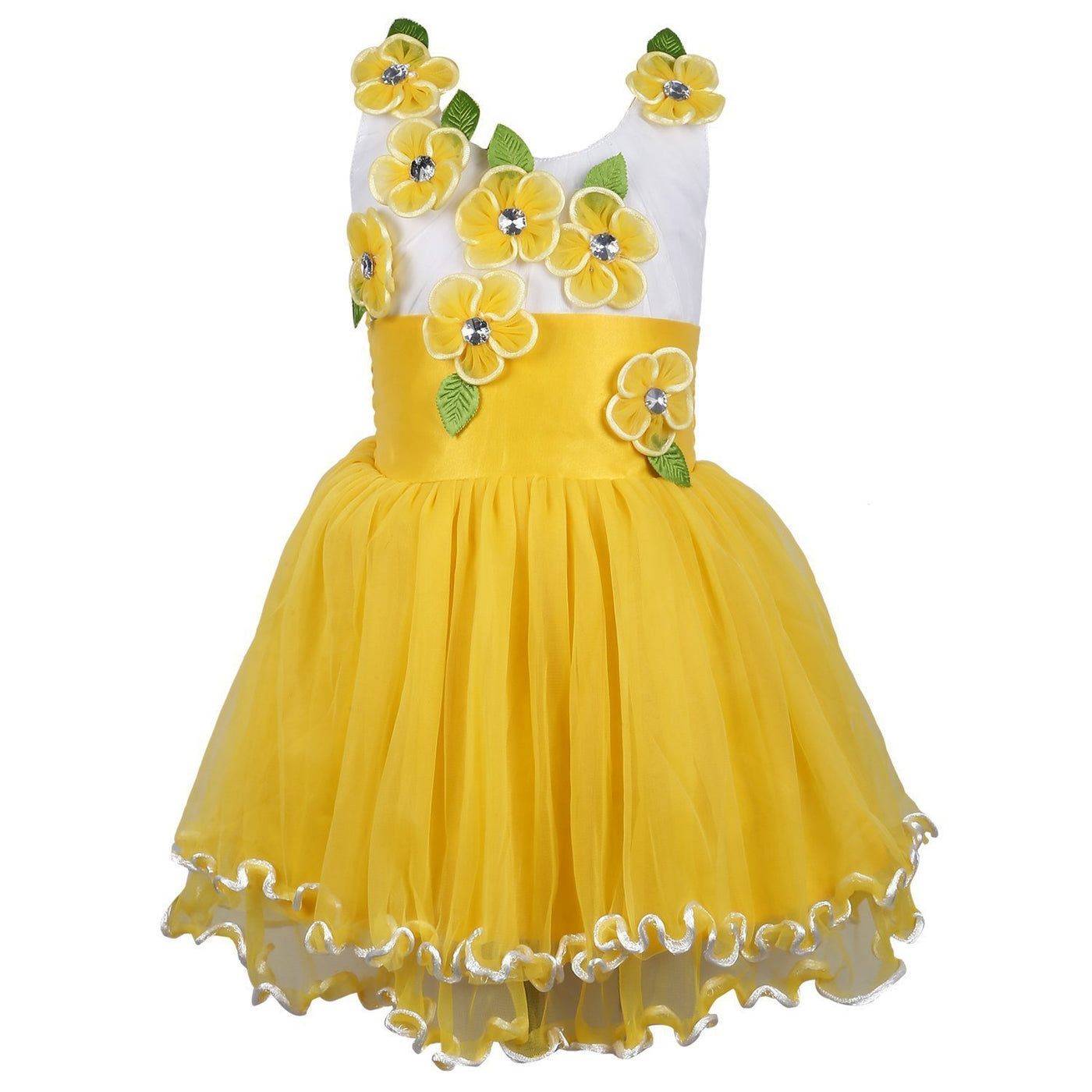 yellow colour baby frock