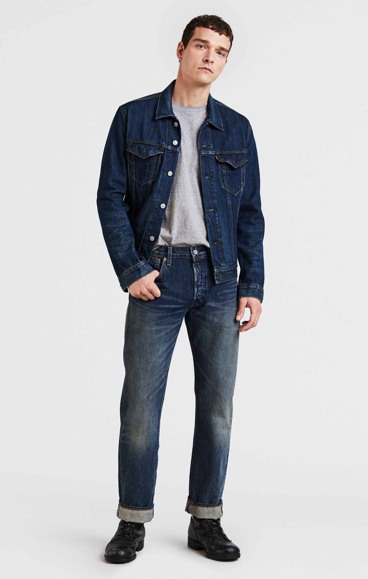 levi's 501 indigo blue