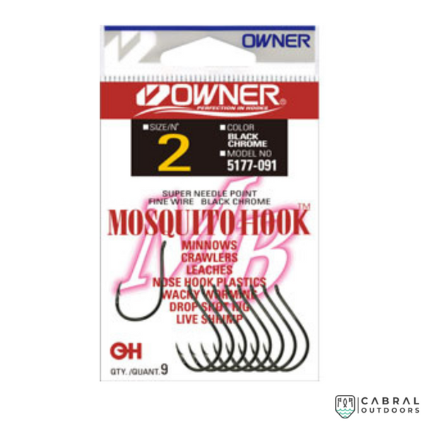 Owner Worm BH-Round Hook 56537 (Eyed), Size: 6-12, Cabral Outdoors