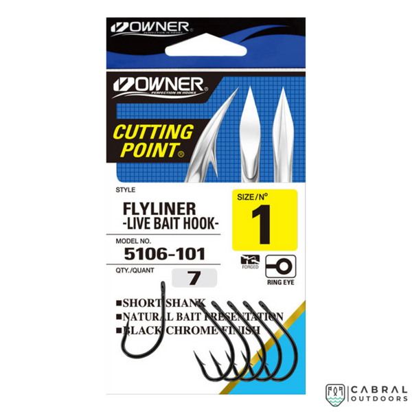 Owner 5306-091 Flyliner Live Bait Hook with Cutting Point Size 2