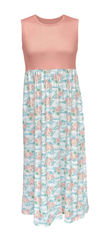 FLORAL CORAL MAXI DRESS WOMEN