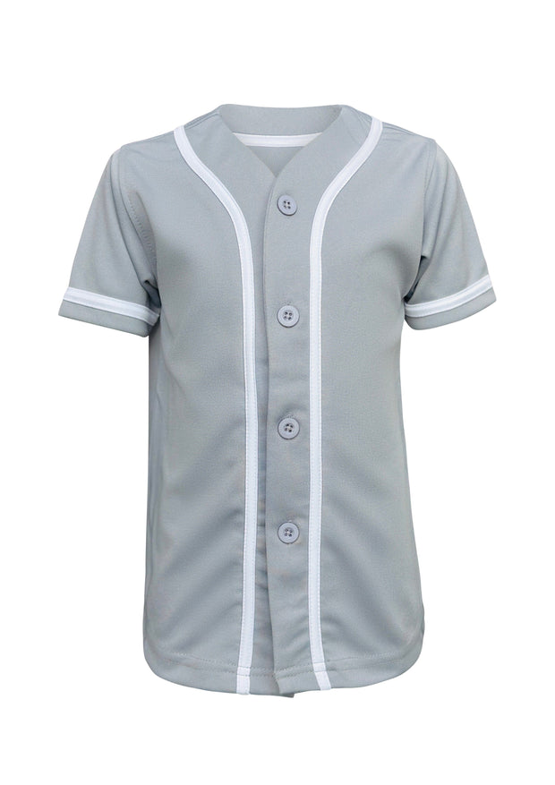Baseball Button Down Jersey Adult Gray / 2X-Large | ILTEX Apparel