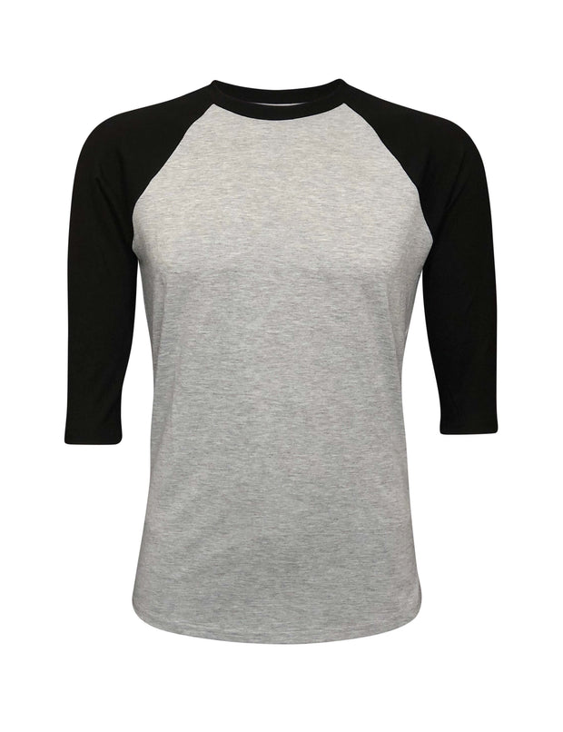 Short Sleeve Baseball Raglan Tee L / Graphite/Black