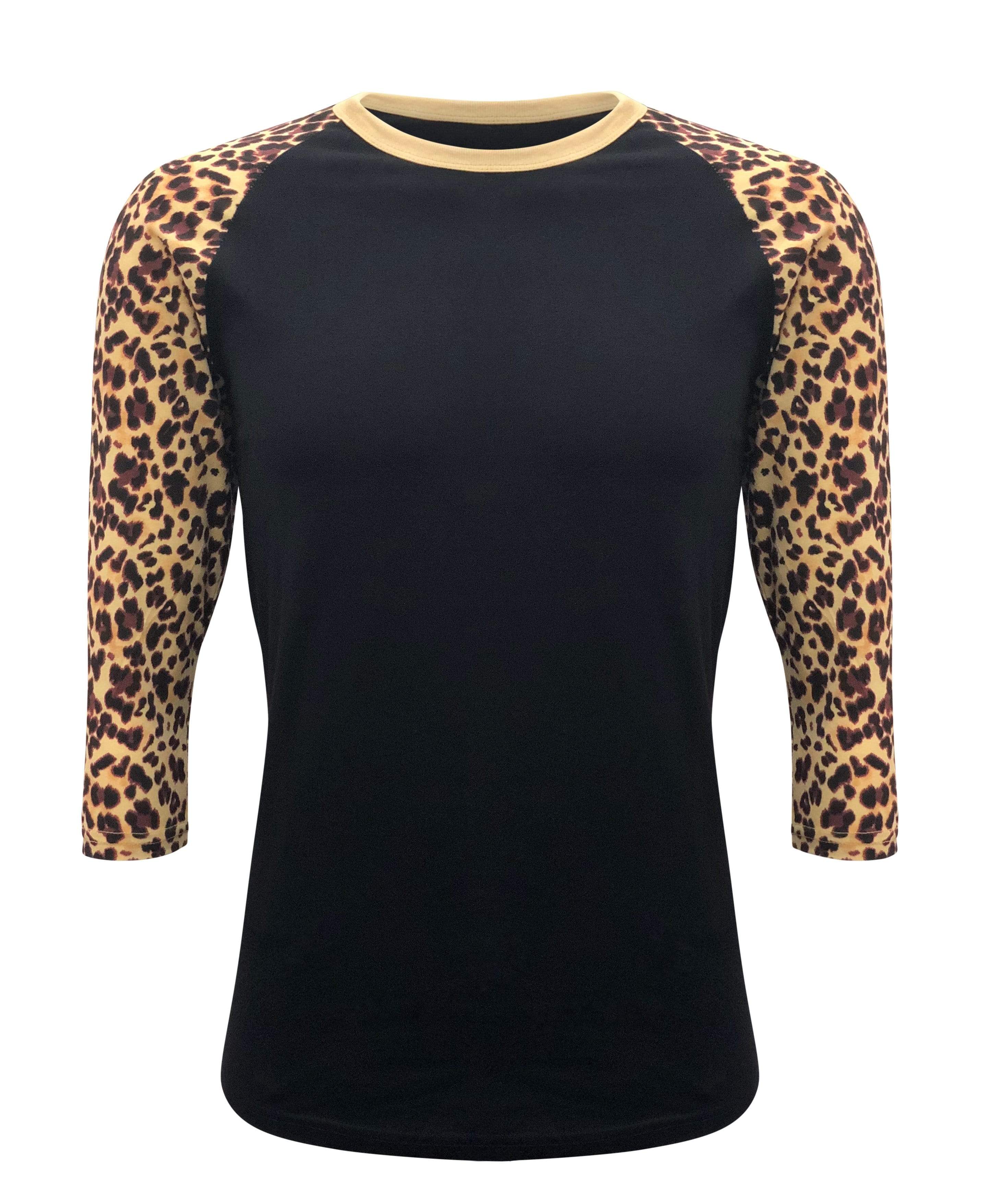 leopard raglan tee