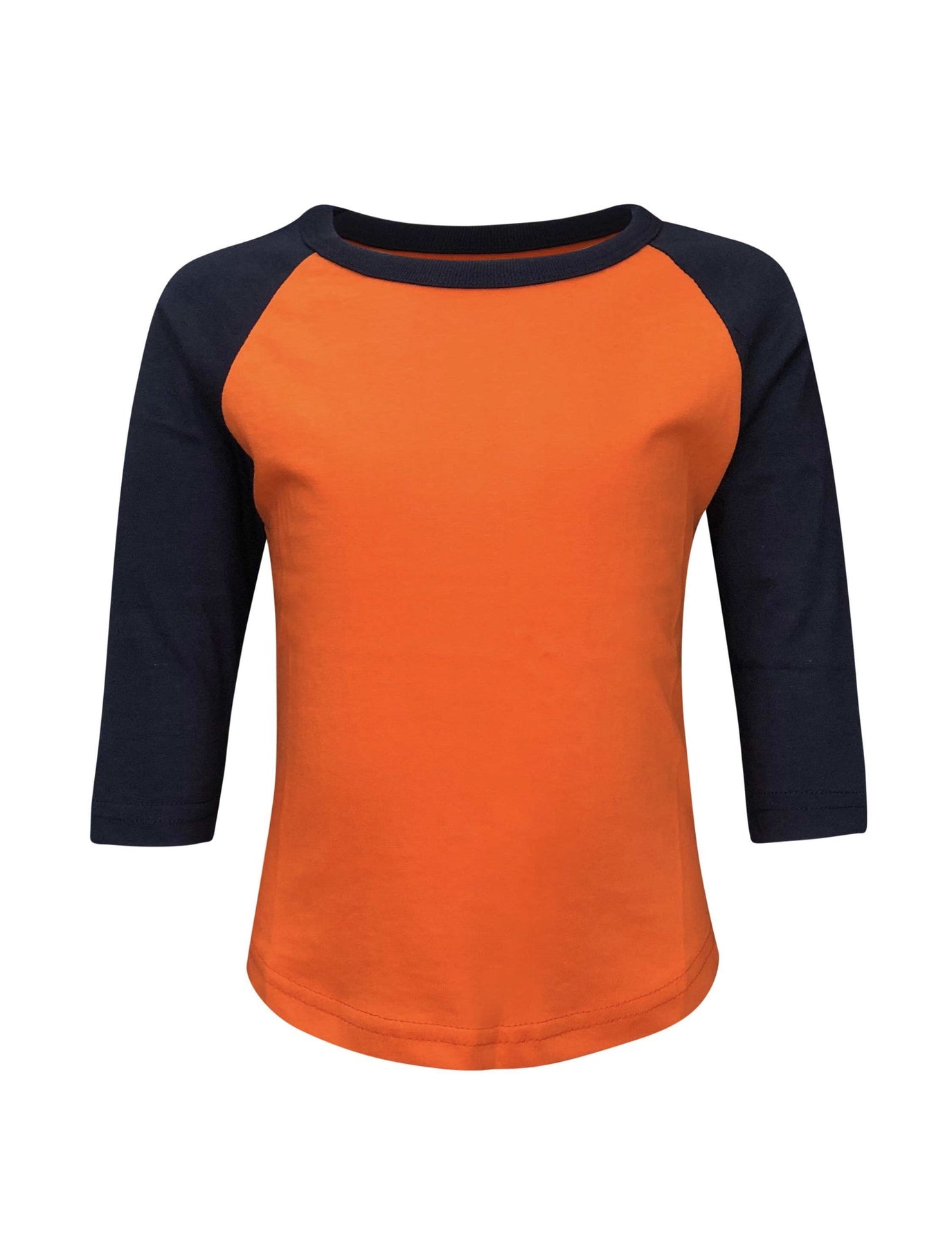 Kids Plain Raglan 3/4 T-Shirt - Orange Navy – ILTEX Apparel