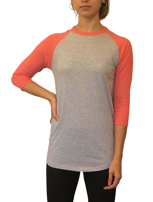 Adult Plain Raglan 3/4 T-Shirt - Pink Body – ILTEX Apparel